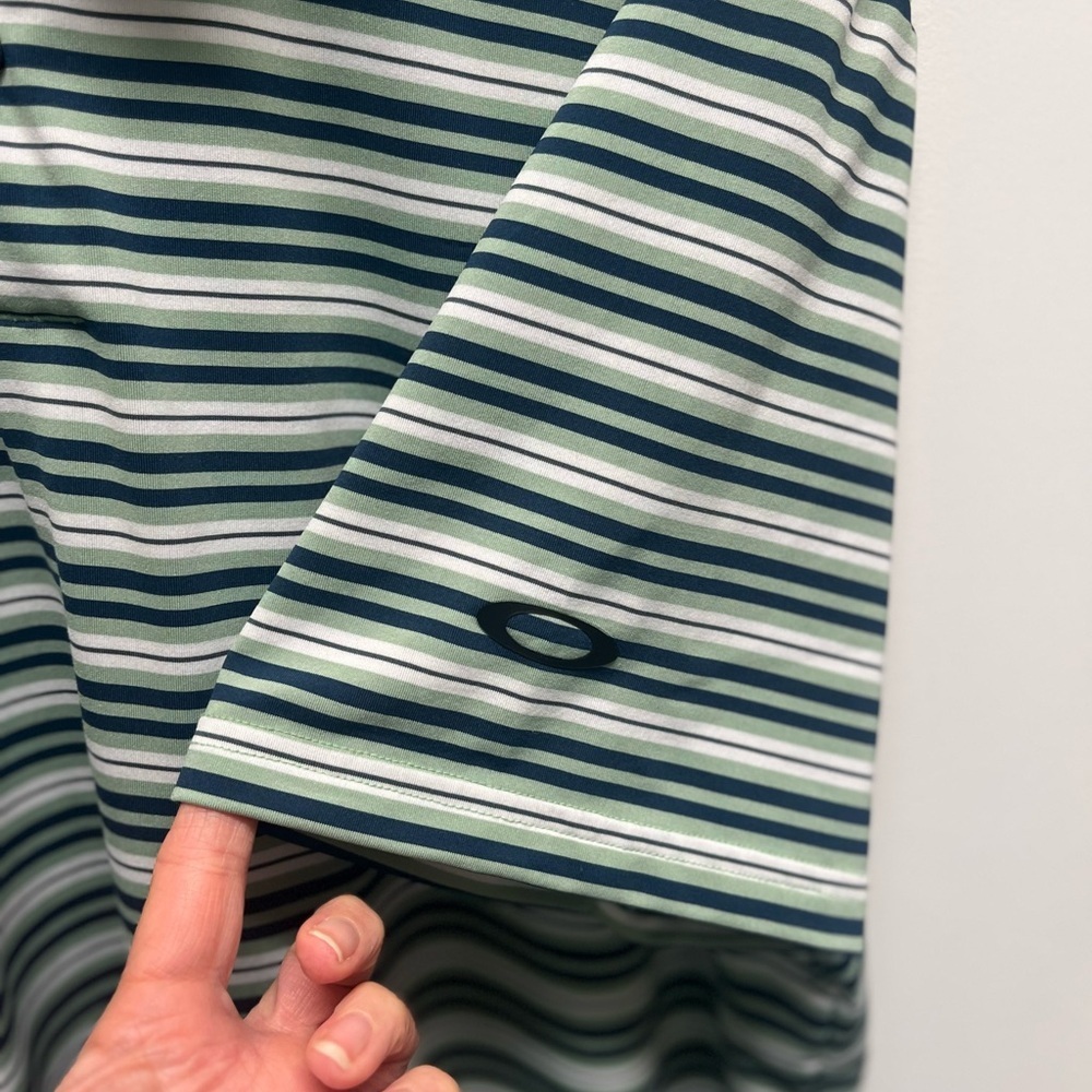 Oakley Hydrolux Striped Navy/green/white  Polo Shirt Men’s XL - Picture 4 of 9